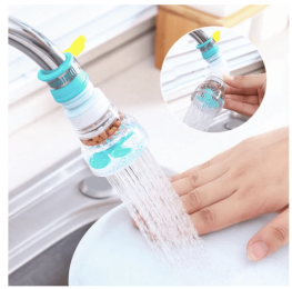 360 Degree Rotatable Water Saving Tap for Kitchen Faucet Aerator Diffuser Faucet Nozzle Filter (blue with upgrade filter)