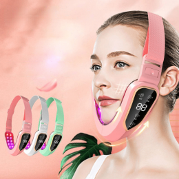 HSKOU Facial Lifting Device LED Photon Therapy Facial Slimming Vibration Massager Double Chin V-shaped Cheek Lift Face