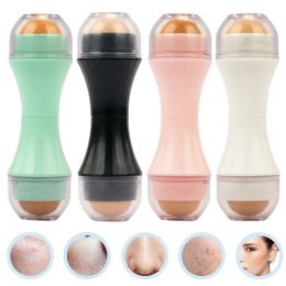 Facial Oil Absorbent Roller Volcanic Stone Face Oil Control Roller Double Bead T-Zone Oil Removal Ball Face Skin Care Tools